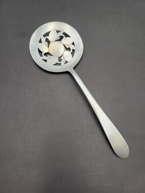 Rogers International Silver Co. TS Round Slotted Serving Spoon Vtg